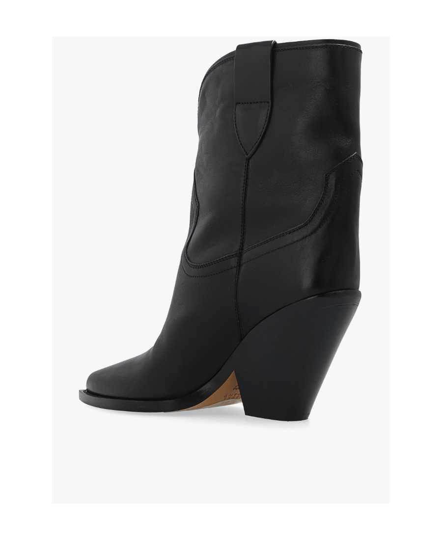 Shop Isabel Marant Leyane Suede Cowboy Boots In Black
