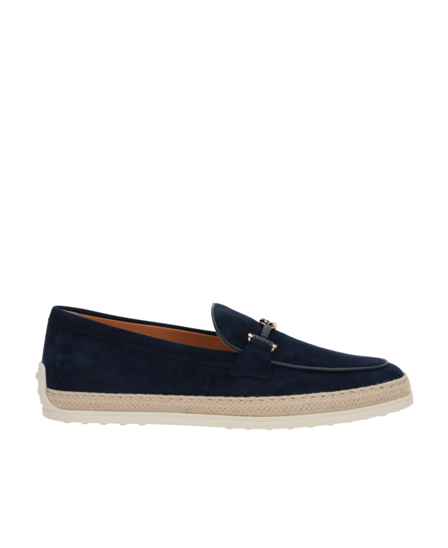 Tod's Suede Gomma Rafia Loafers In Black