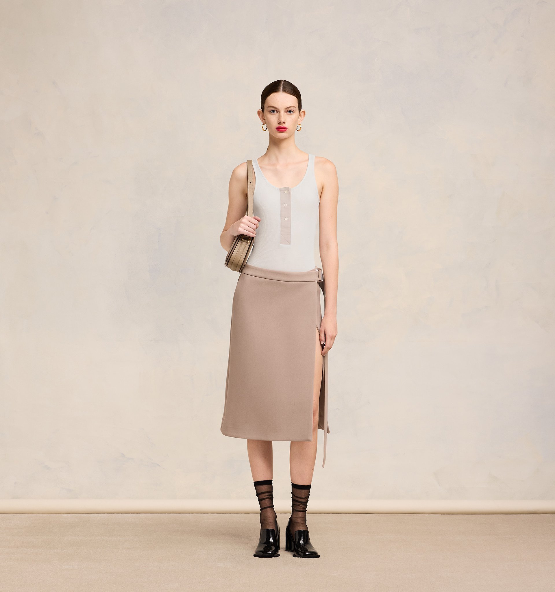 Ami Alexandre Mattiussi Button-front Cotton-rib Tank Top In White
