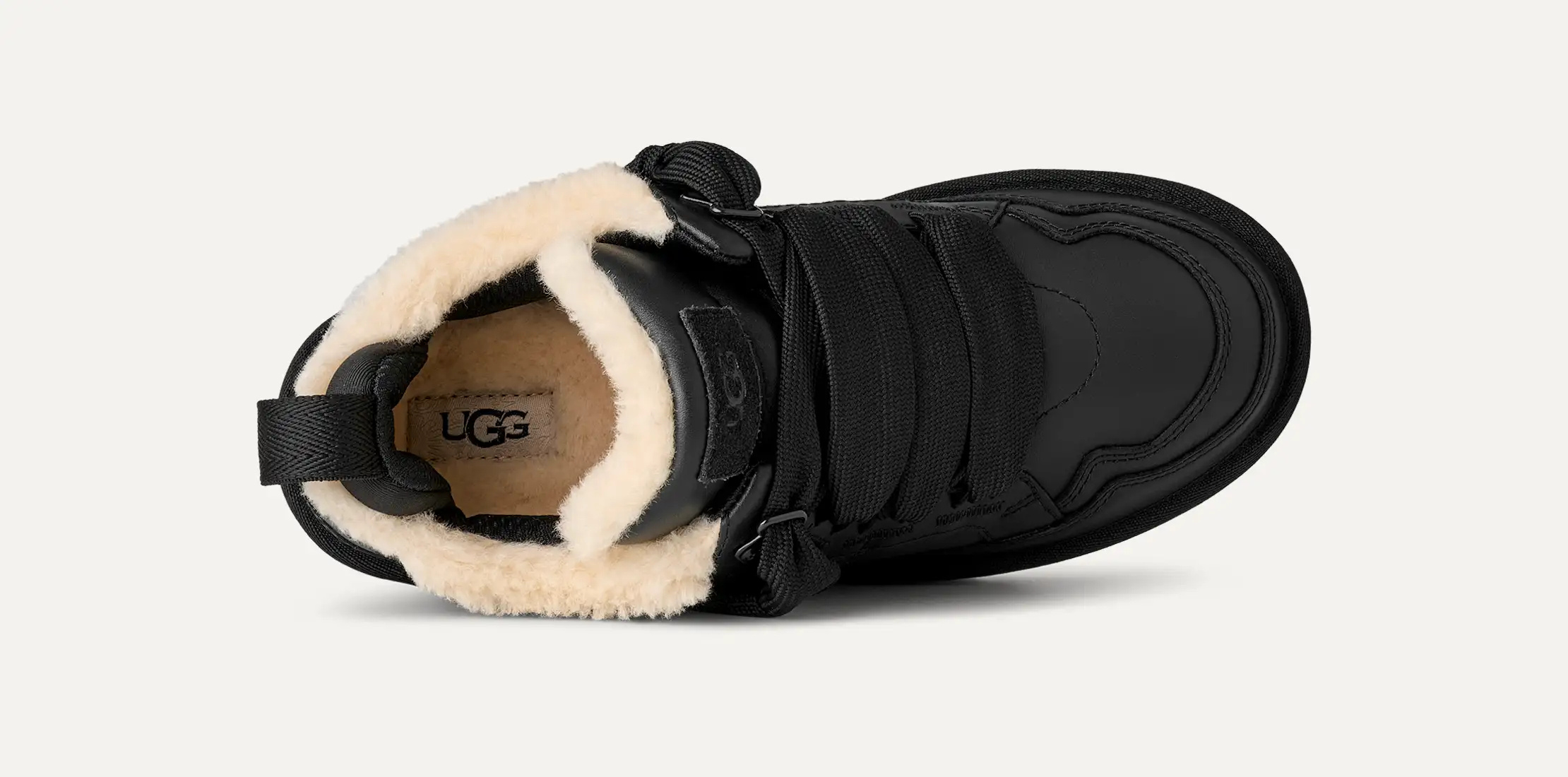 Ugg Lowmel Lace-up Shearling Sneakers In Black