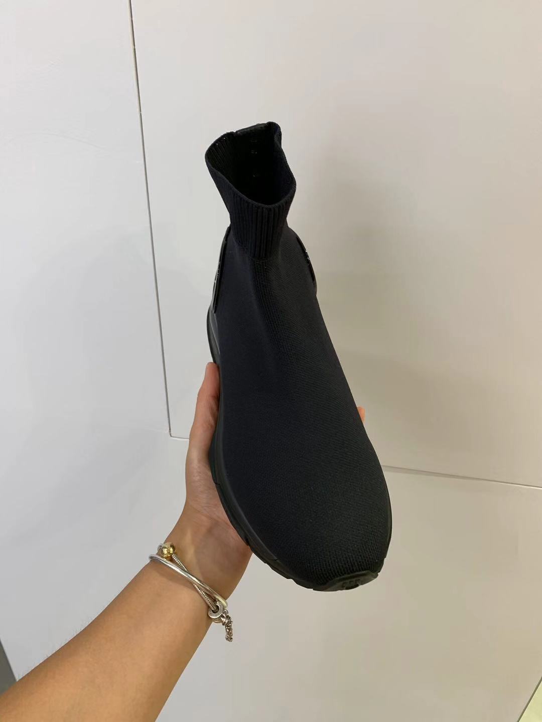 Ferragamo Knitted Sock-style Sneakers In Black
