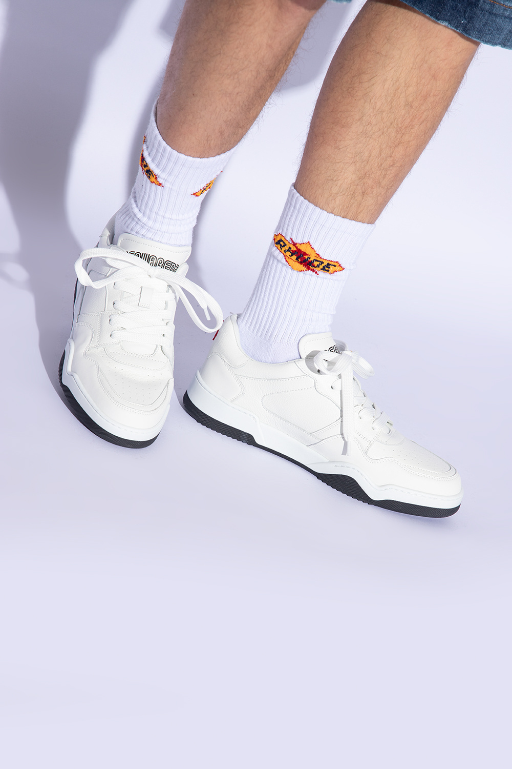 Shop Dsquared2 Perforated Lace-up Sneakers In White