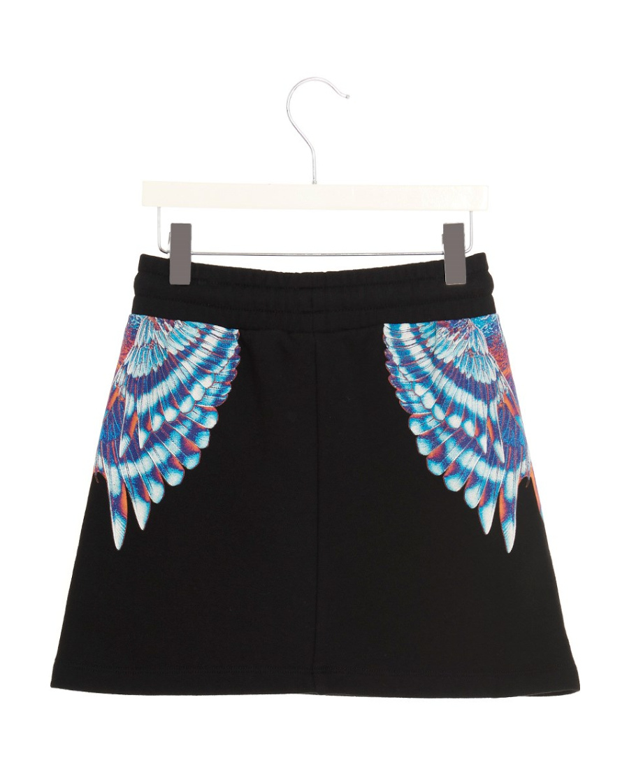 Marcelo Burlon County Of Milan Wings-print Straight-leg Miniskirt In Blue