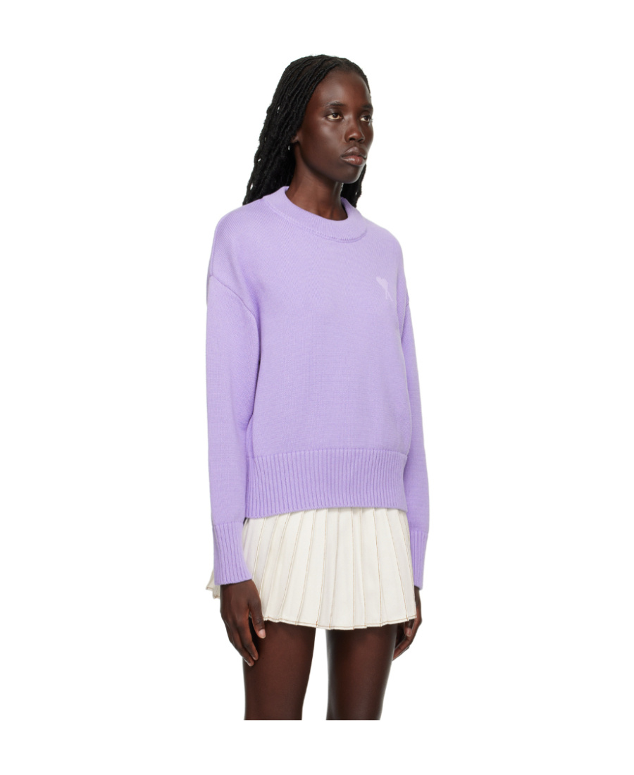 Ami Alexandre Mattiussi Ssense Exclusive Purple Ami De Cœur Sweater In Purple