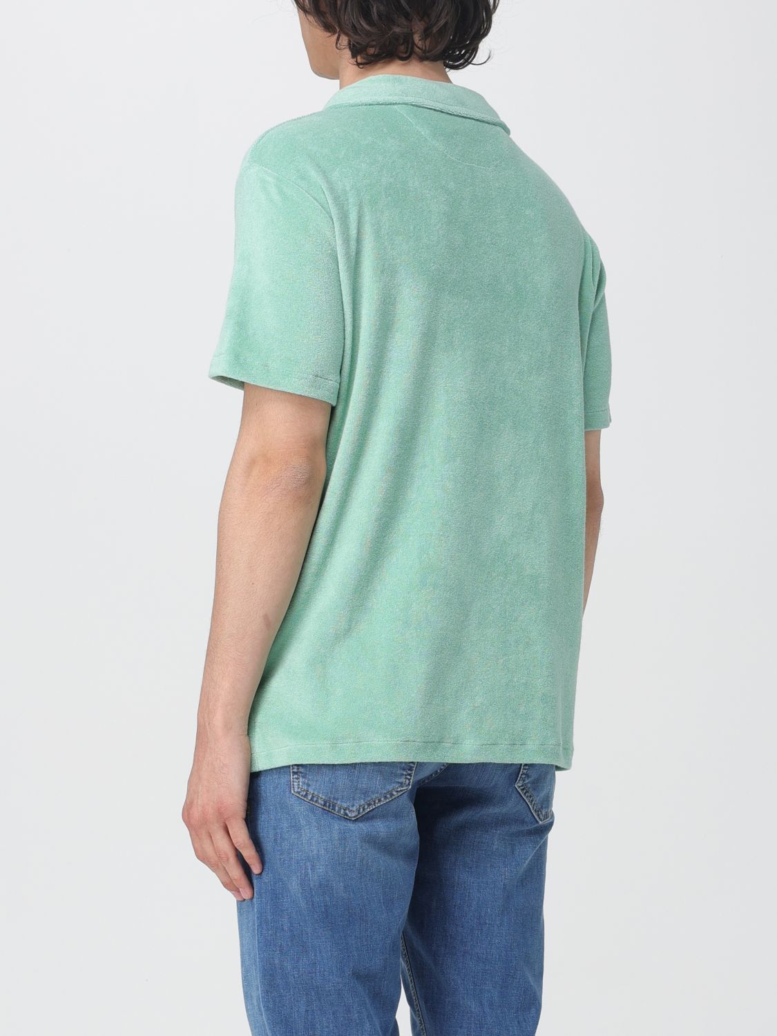 Ralph Lauren Polo Pony Terry Cloth-effect Polo Shirt In Green