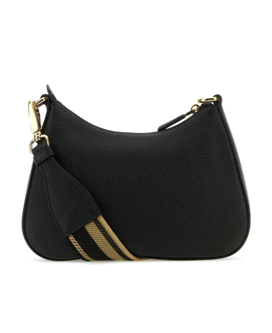 Prada Logo Printed On Strap Shoulder Bag In Black