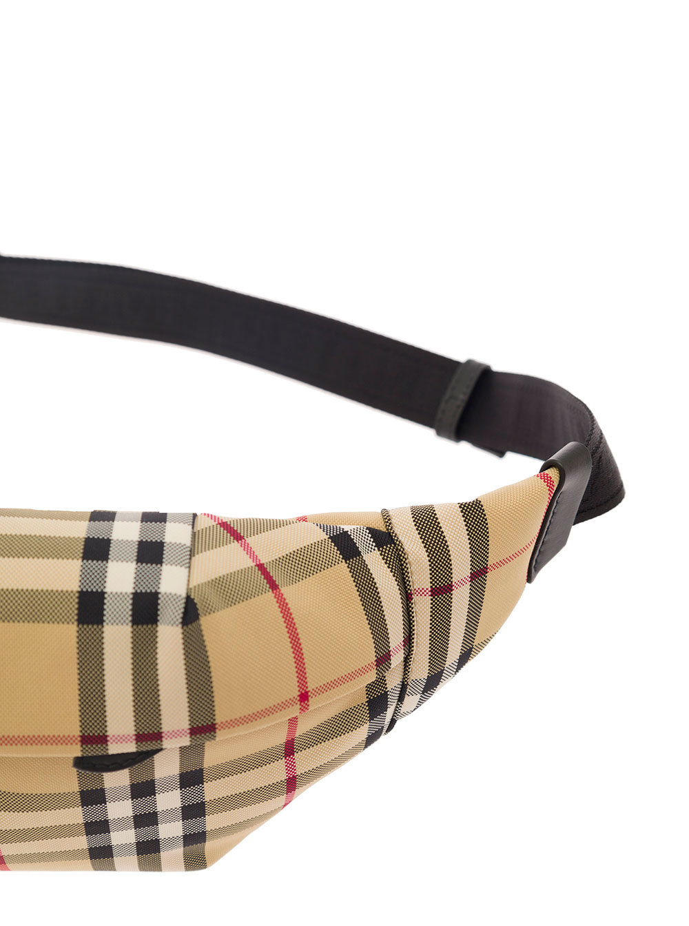 Burberry Logo-patch Checked Belt Bag In Brown