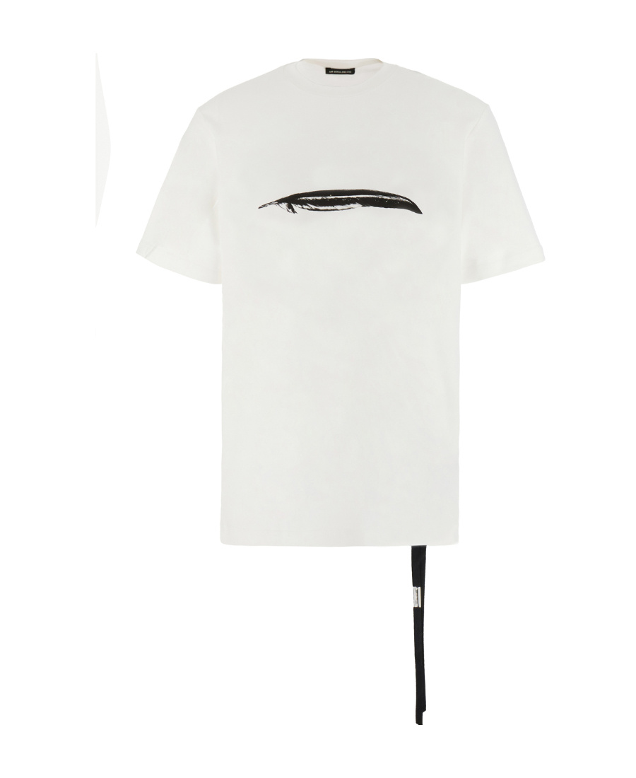 Ann Demeulemeester Graphic Print Oversize Cotton T-shirt In White