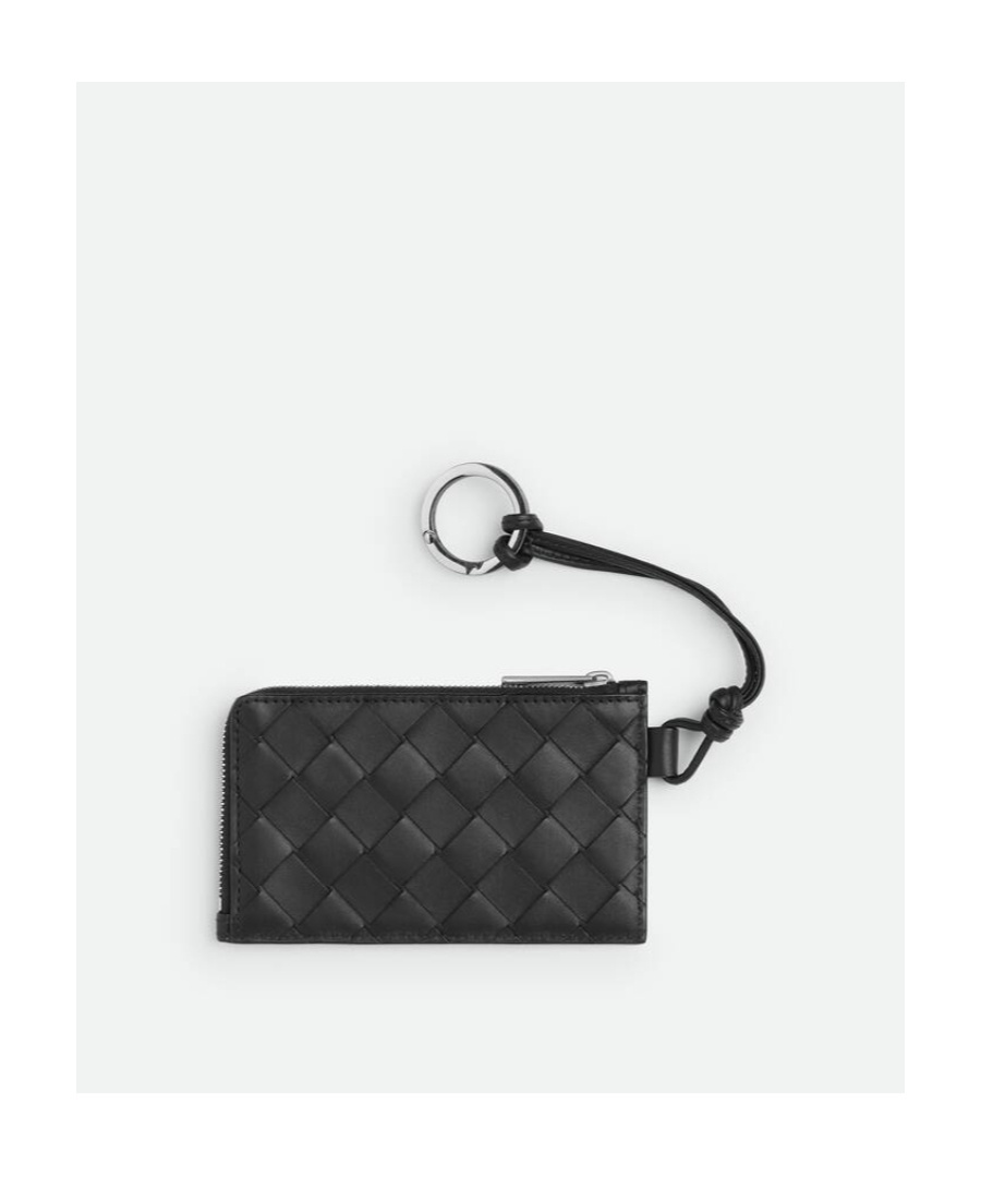 Bottega Veneta Intrecciato Leather Cardholder In Black