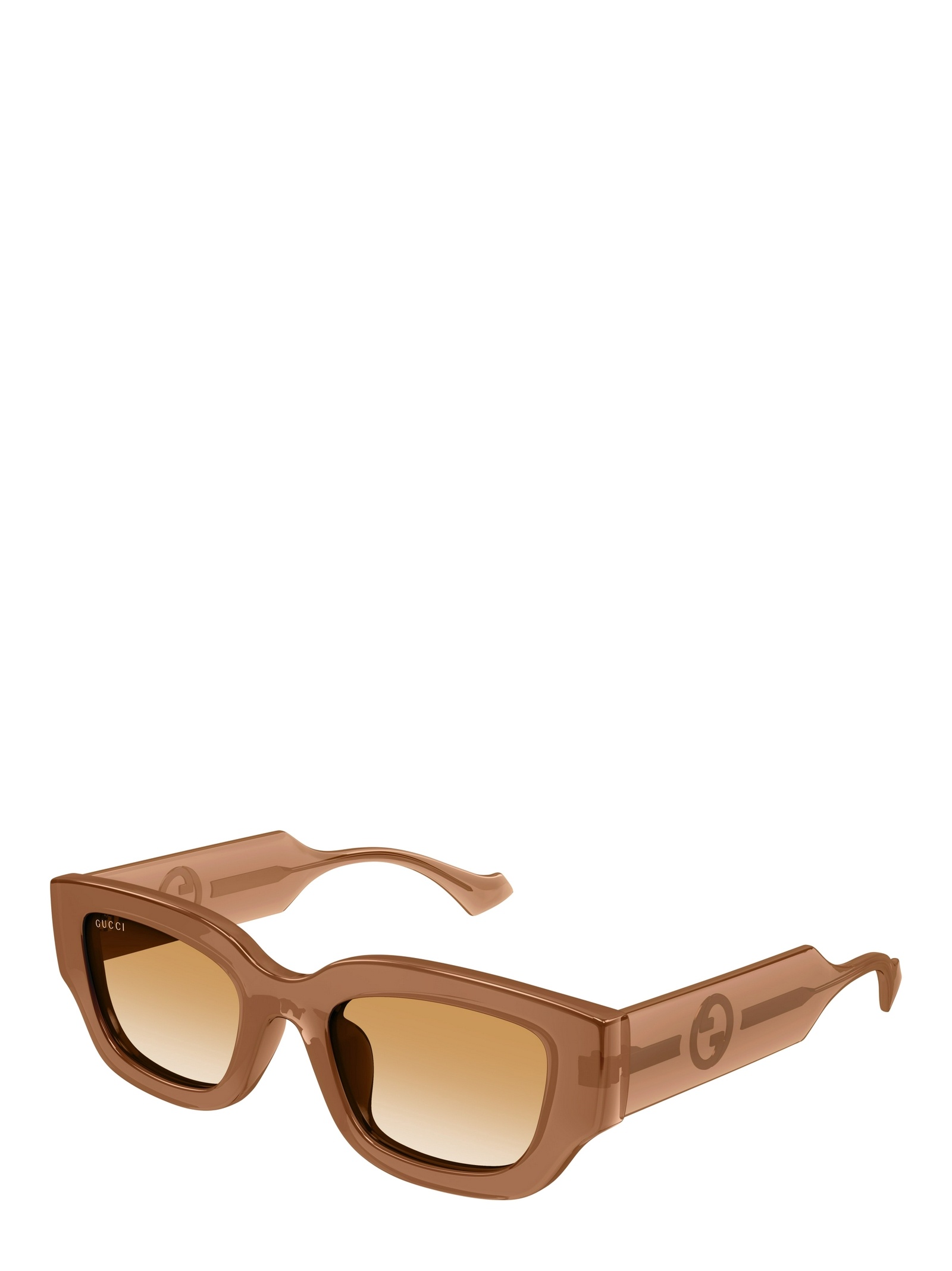 Gucci Geometric Frame Sunglasses In Brown