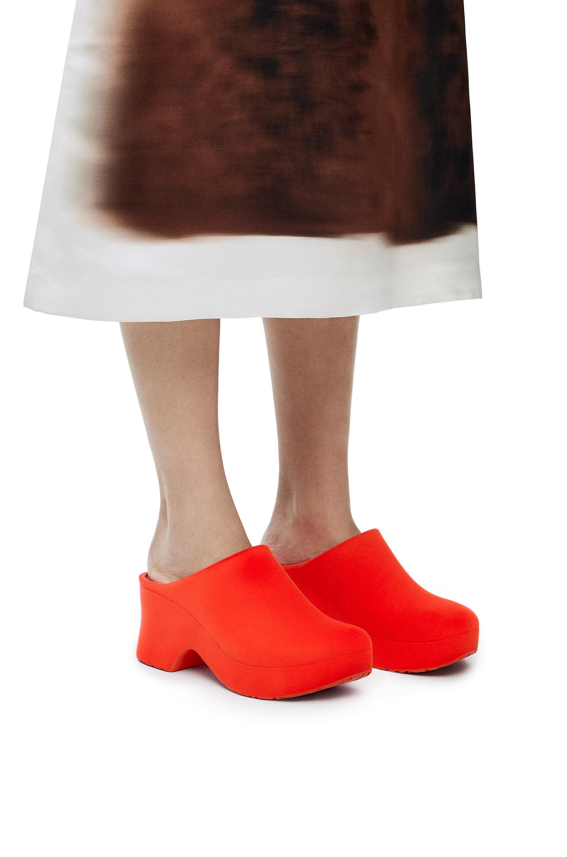 Loewe Orange Slip On Mules In Red