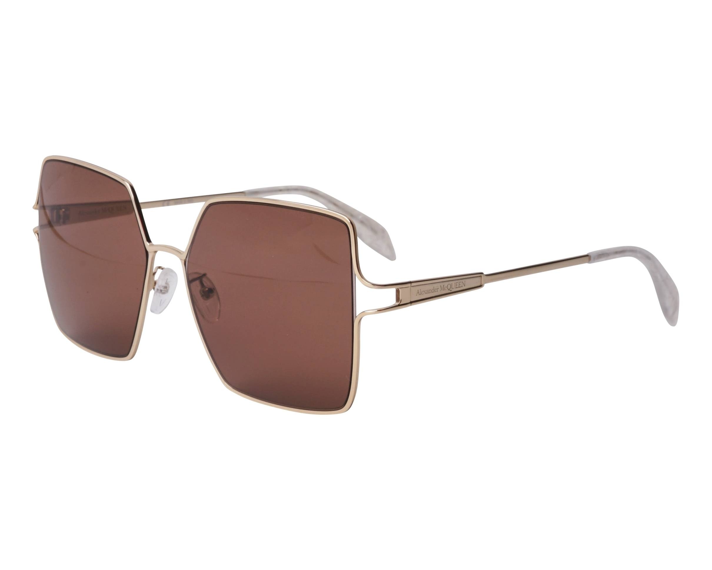 Alexander Mcqueen Logo Sunglasses In Brown