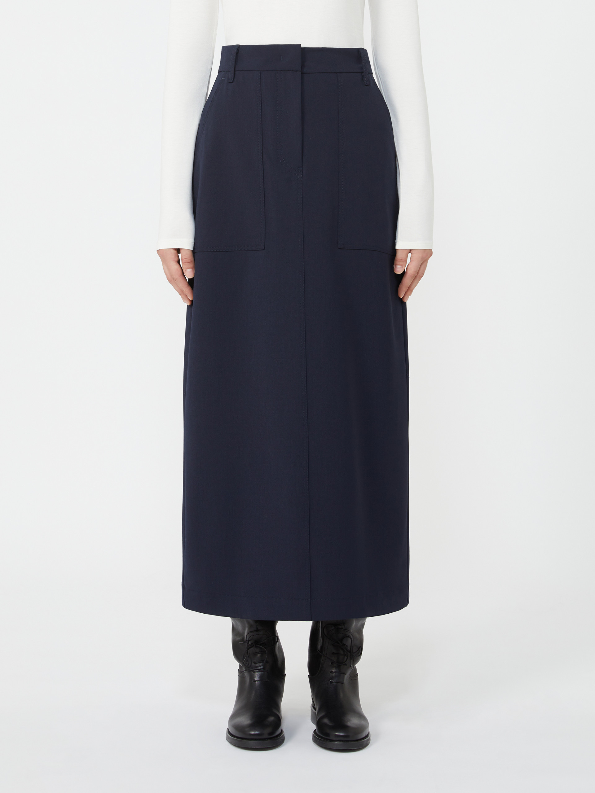 Weekend Max Mara Zipper Skirt In Blue
