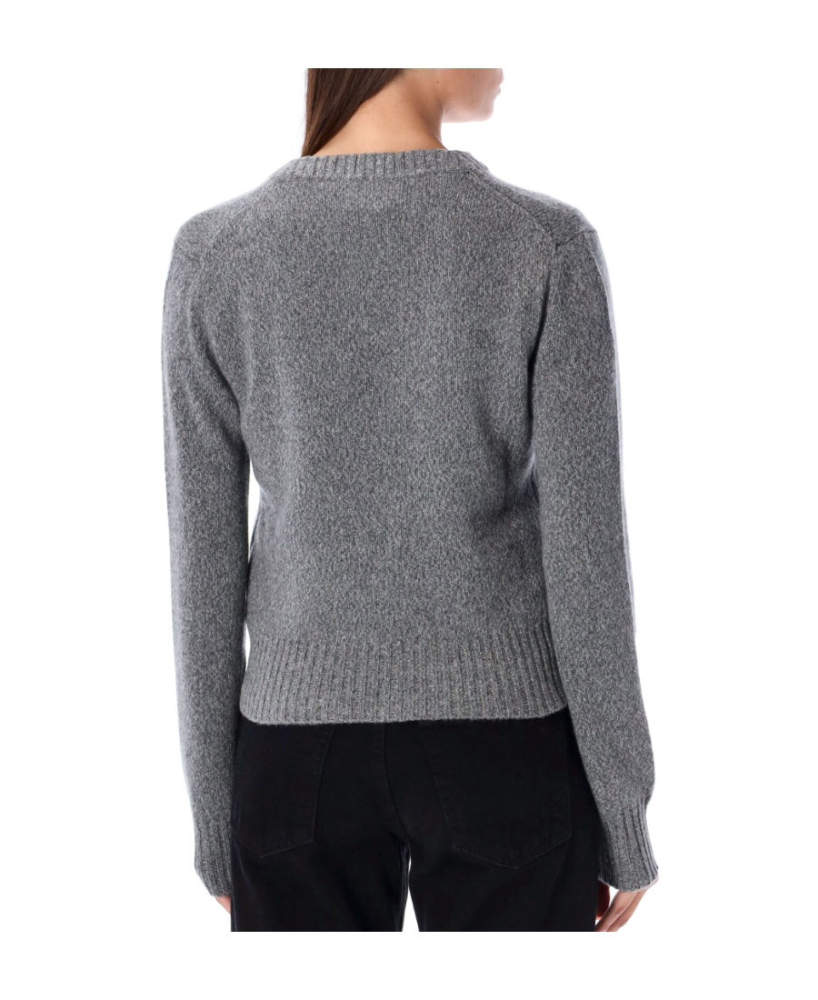 Ami Alexandre Mattiussi Ami Paris Heart Embroidered Button-up Cardigan In Gray