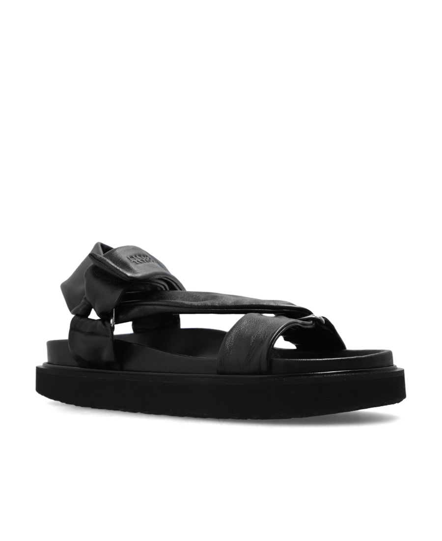 Isabel Marant Naori Grained-leather Sandals In Black