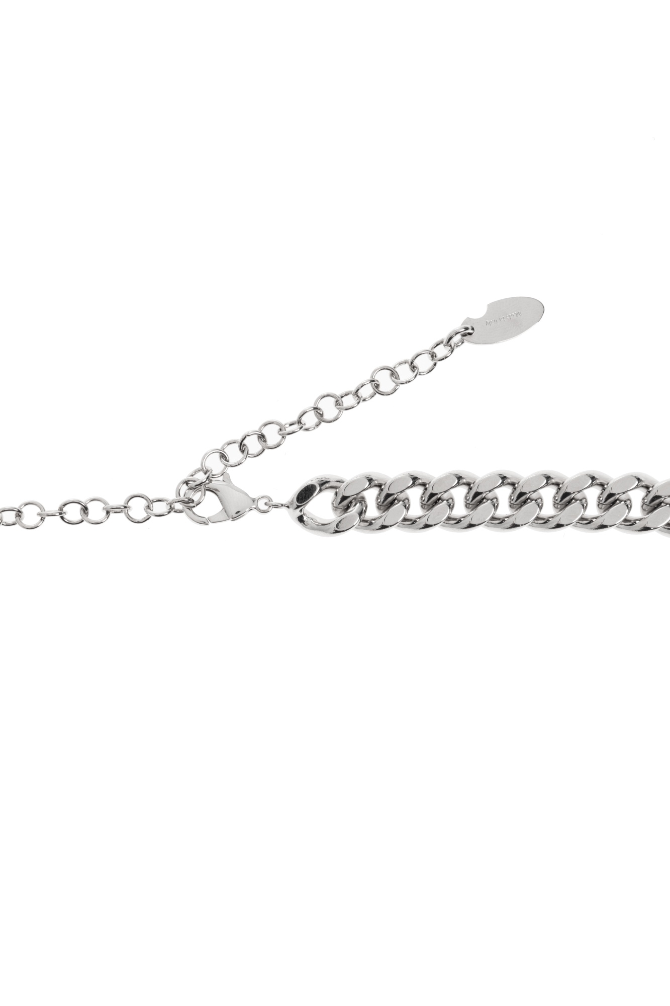Off-white Arrows-charm Curb-chain Necklace In Silver