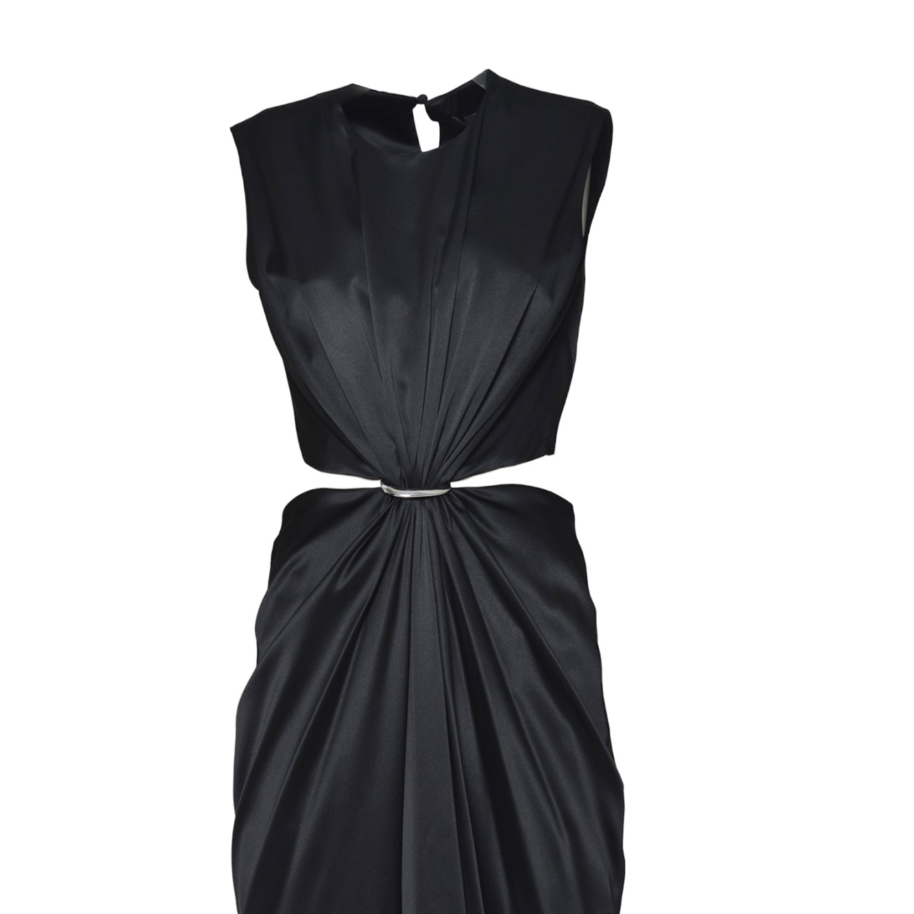Max Mara Women Panaro Silk Satin Dress In Hourglass In Black