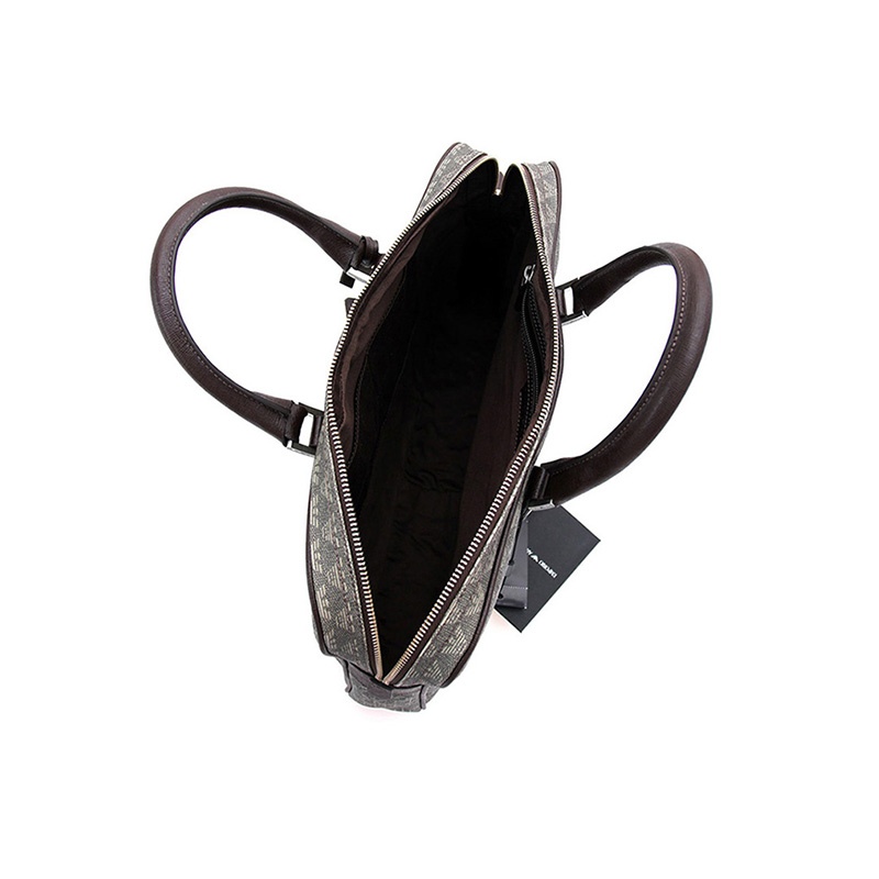 Emporio Armani Logo Details Handbag In Gray