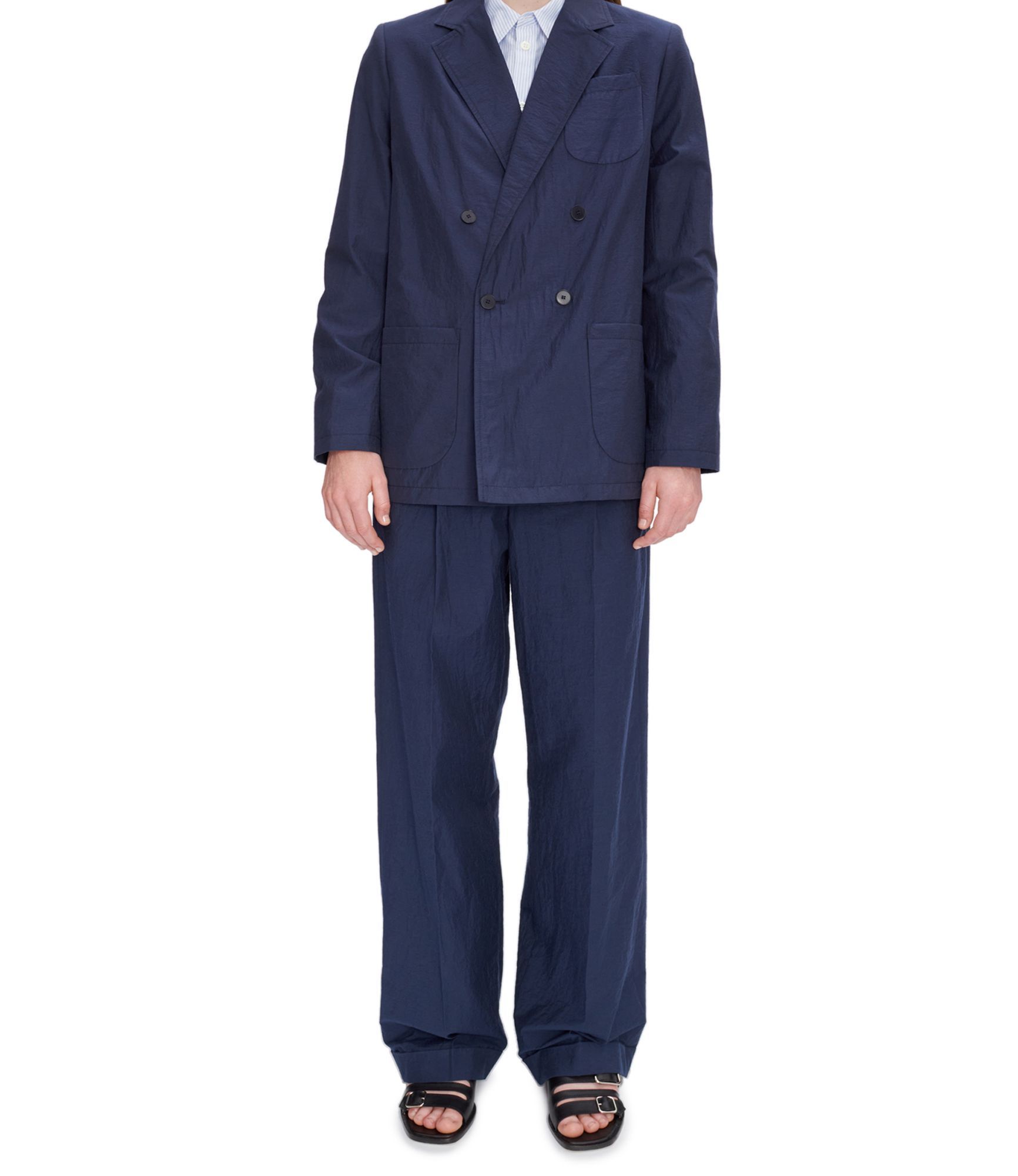 Apc Long-sleeved Suit Coat In Blue