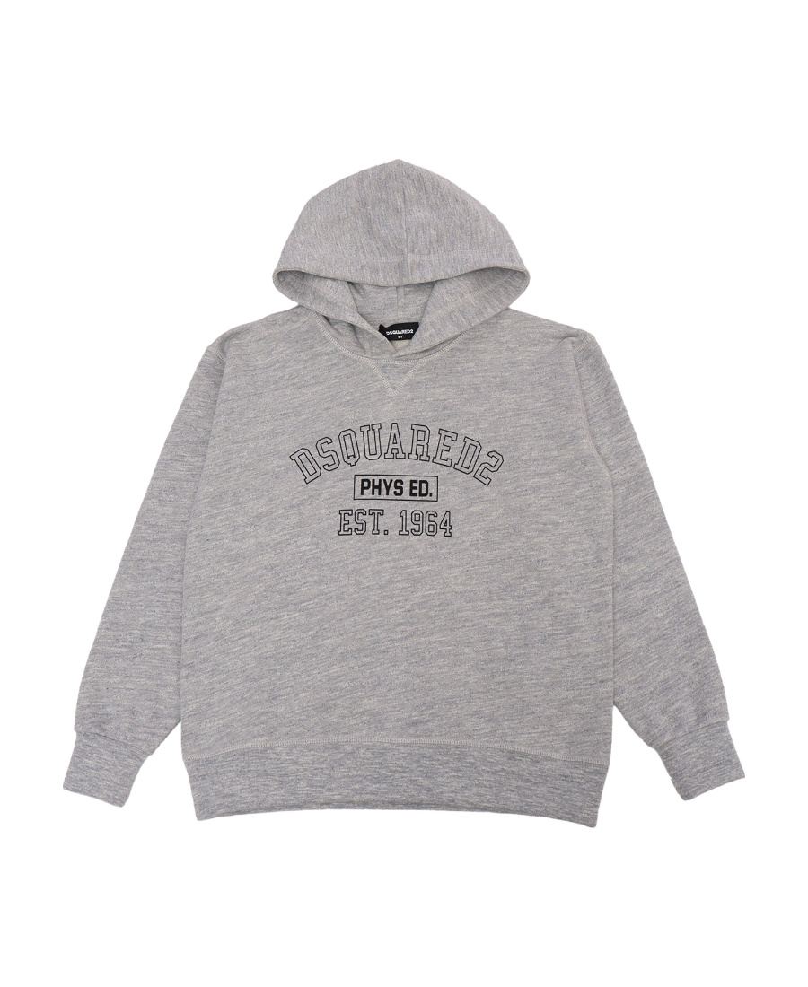 Dsquared2 Logo-print Cotton Hoodie In Gray