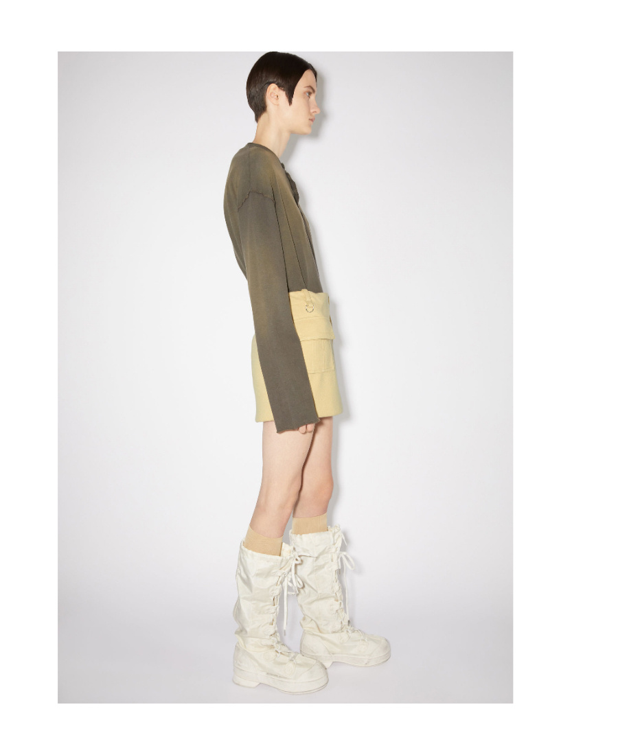 Acne Studios Emblem Skirt In Nude