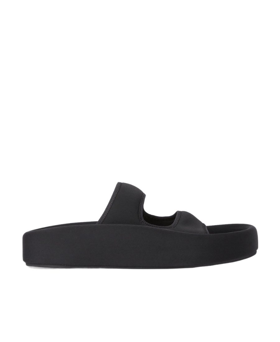 Mm6 Maison Margiela Round Head Flat-soled Slippers In Black