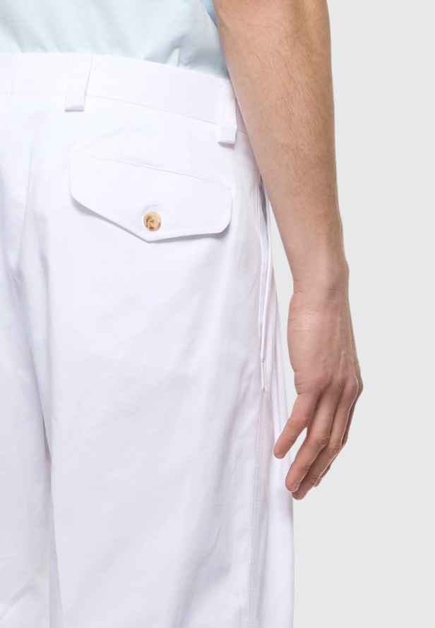 Shop Laneus Double Pence Loose-fit Trousers In White