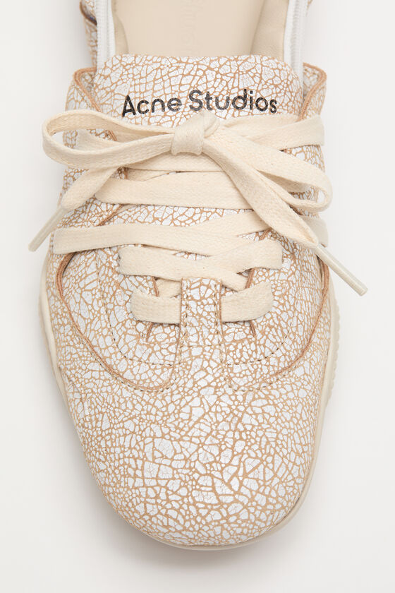 Acne Studios Ballerina Lace-up Sneaker With Premium Leather Uppers In Nude