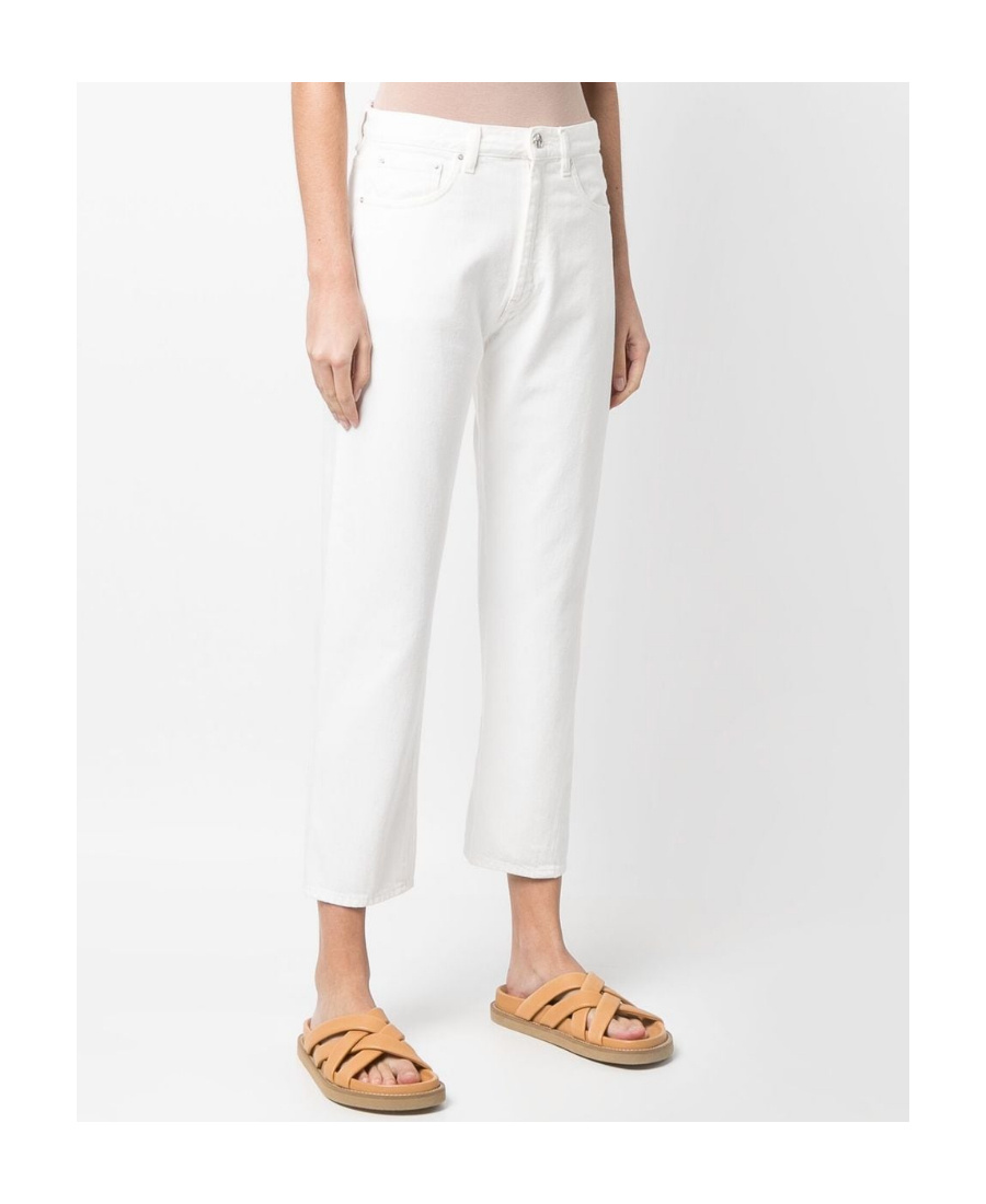 Totême High-waisted Wide Leg Trousers With Slanted Pockets In White