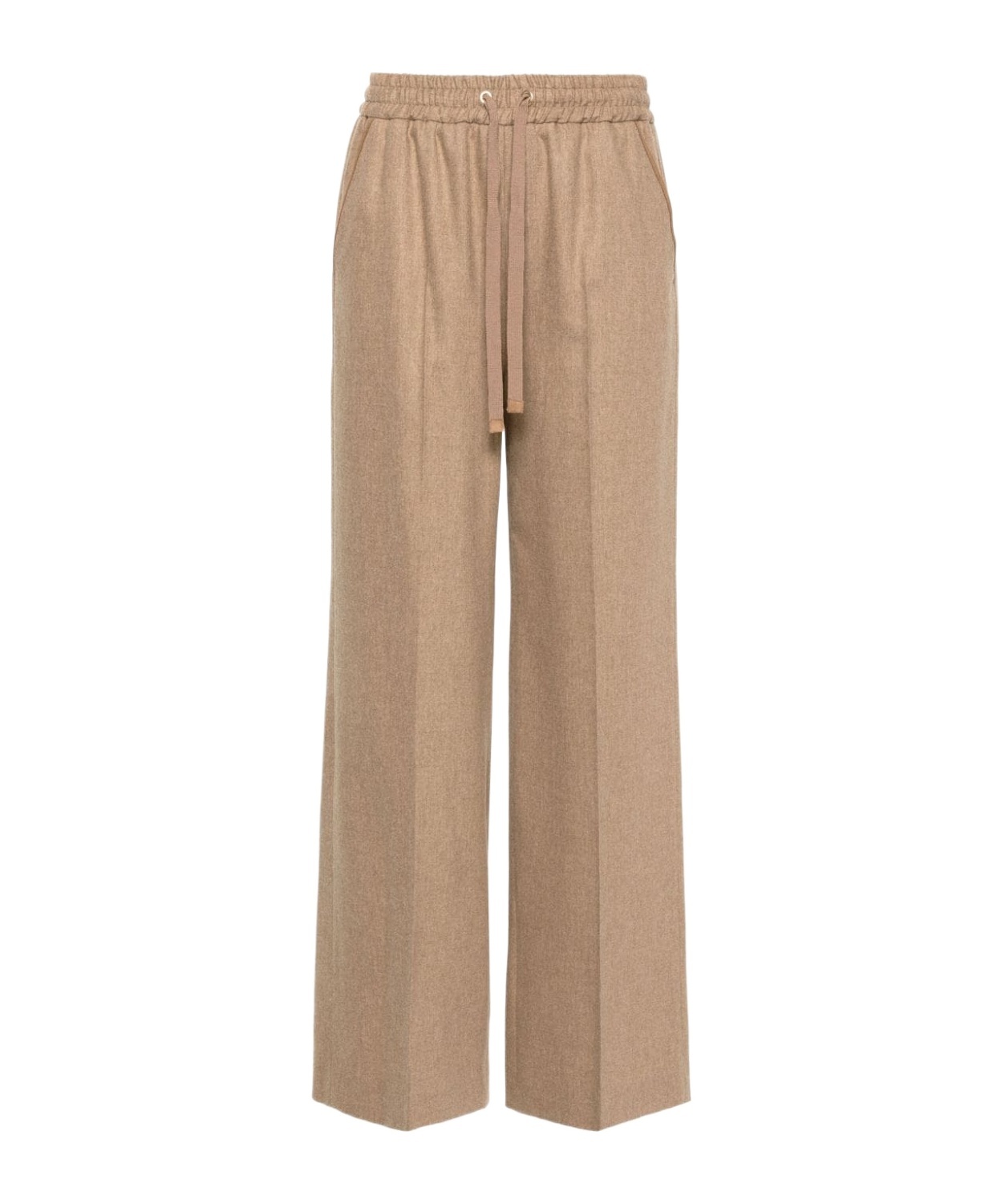 Lorena Antoniazzi Virgin Wool Trousers In Nude