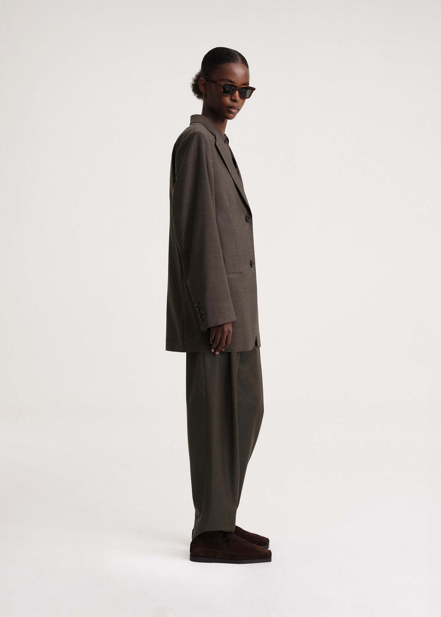 Totême Single-breasted Wool Blazer In Brown
