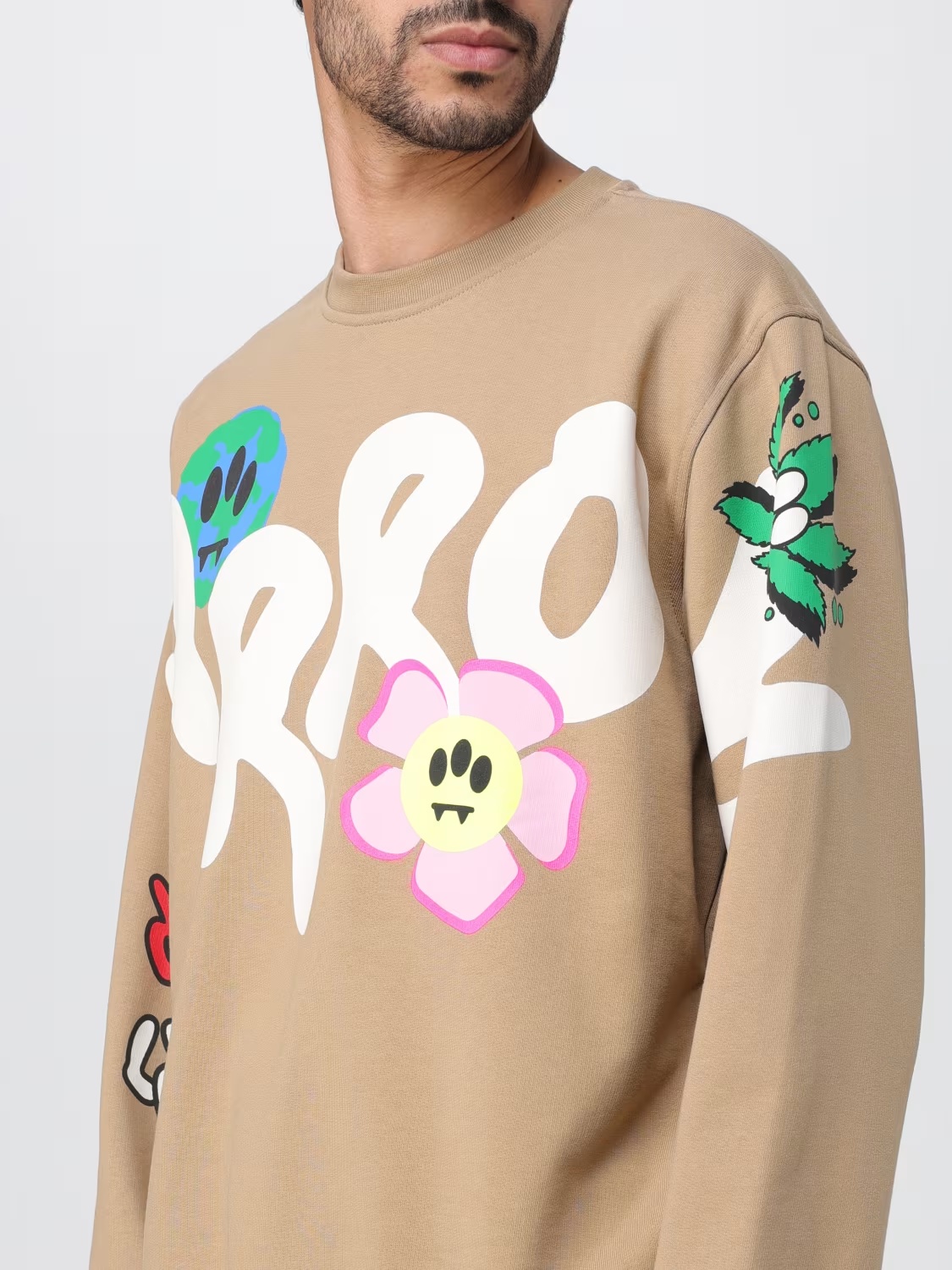 Barrow Logo-print Cotton Sweatshirt In Nude