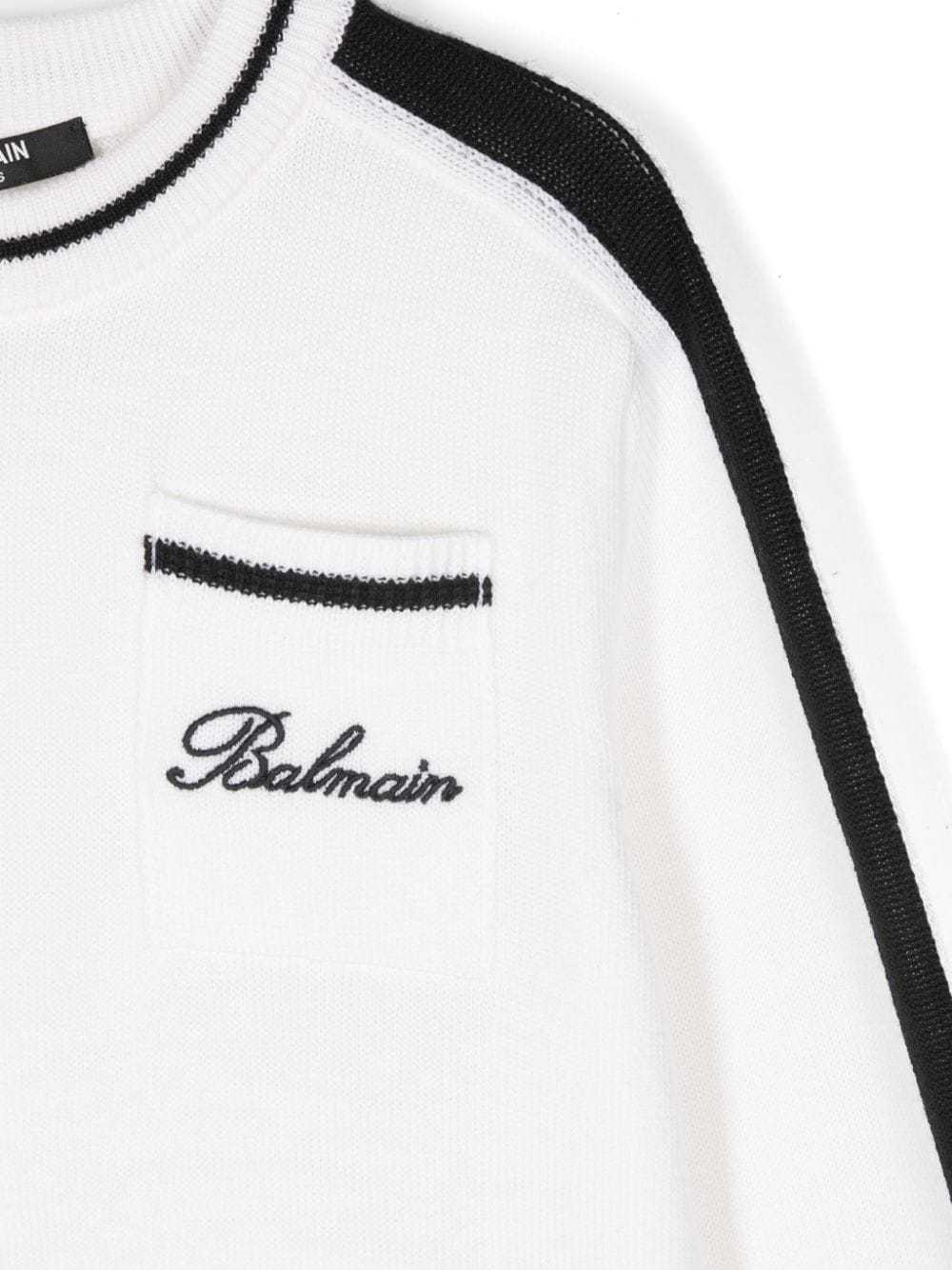 Balmain Logo-embroidered Jumper In White