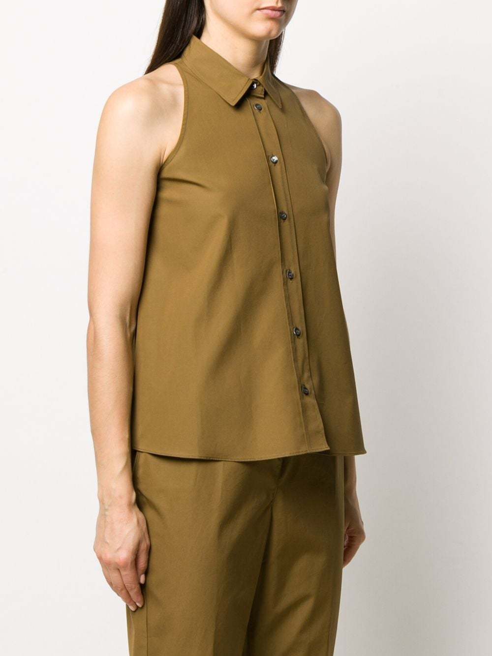 Aspesi Cut Out Detail Shirt In Brown