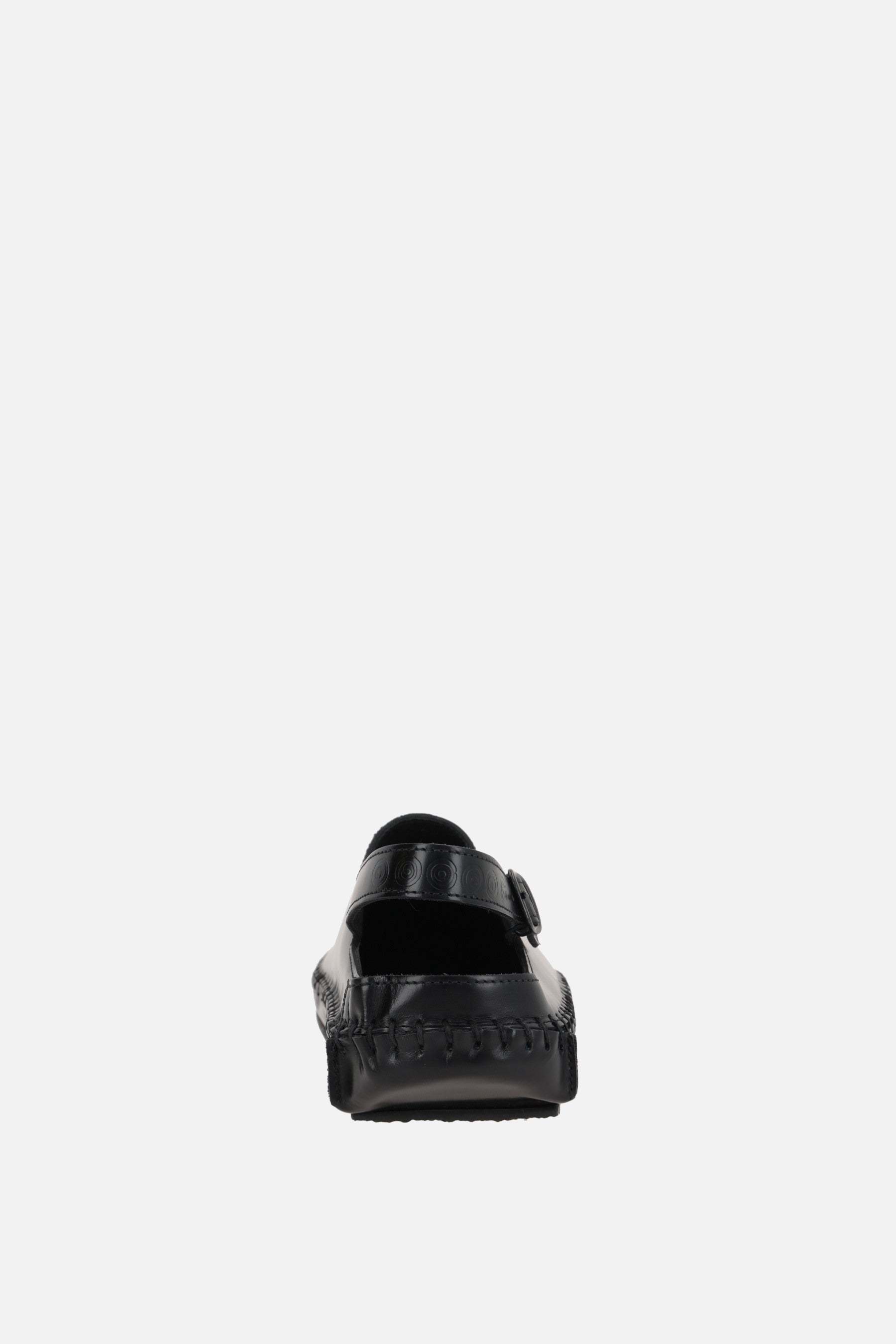 Hereu Round-headed Flat Sandals In Black