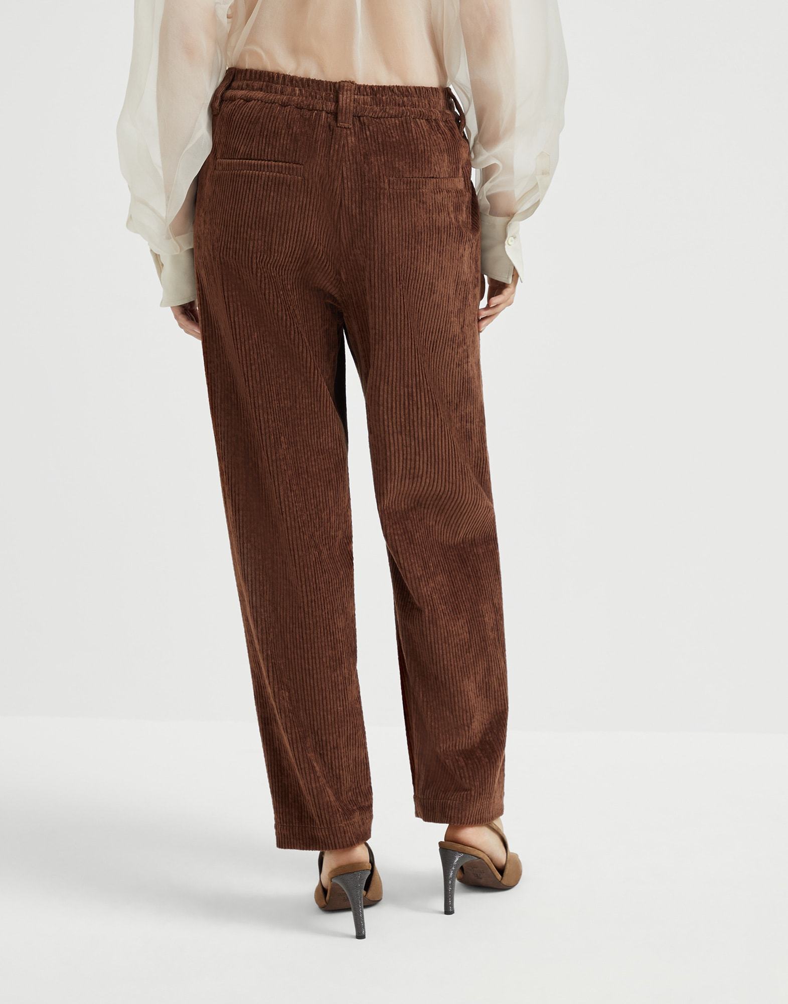 Brunello Cucinelli Soft Corduroy Pleated Straight-leg Ankle Pants In Brown