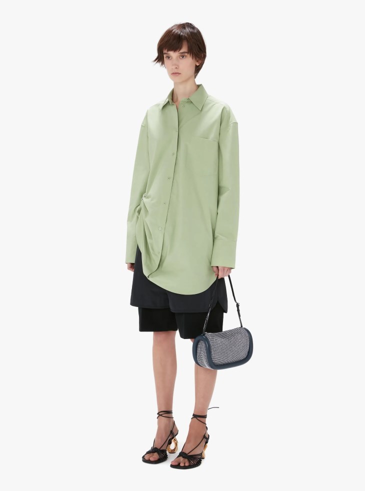 Jw Anderson J.w. Anderson Eyelets Oversize Green Shirt In Green