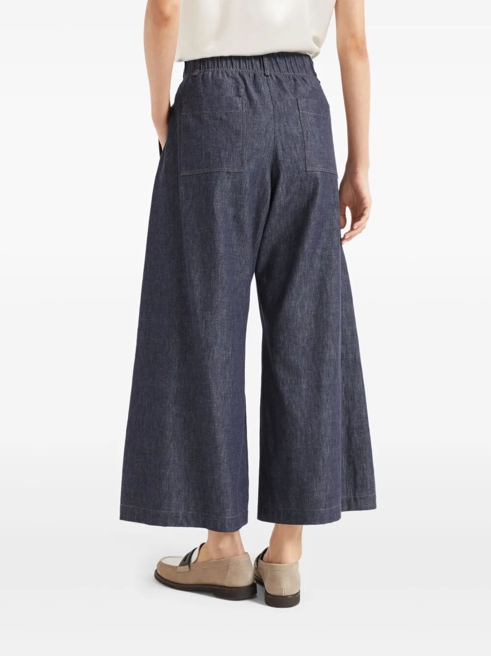 Shop Brunello Cucinelli Wide-leg Jeans In Indigo