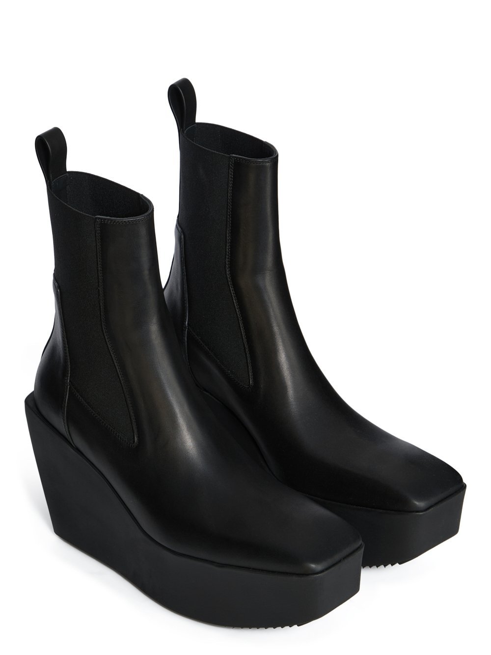 Rick Owens Black Concordians Sliver Platform Beatle Chelsea Boots In Black