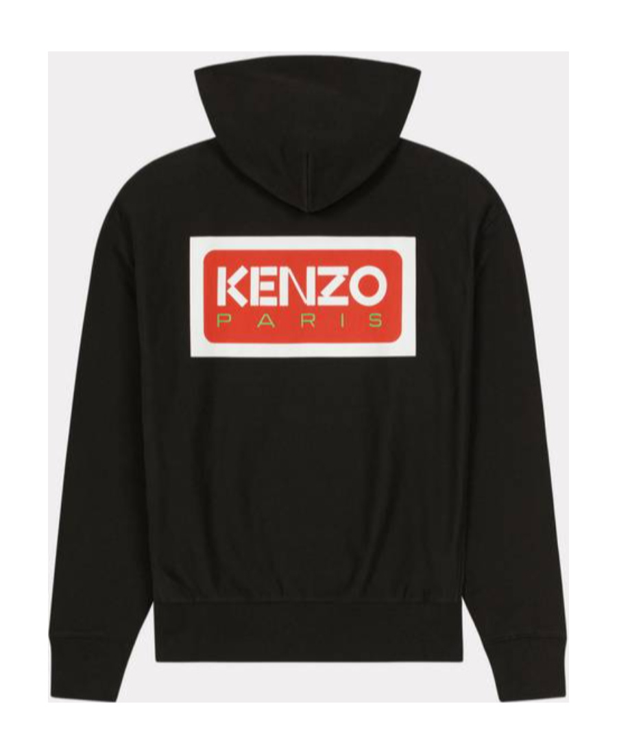 Kenzo Logo-print Cotton Hoodie In Black