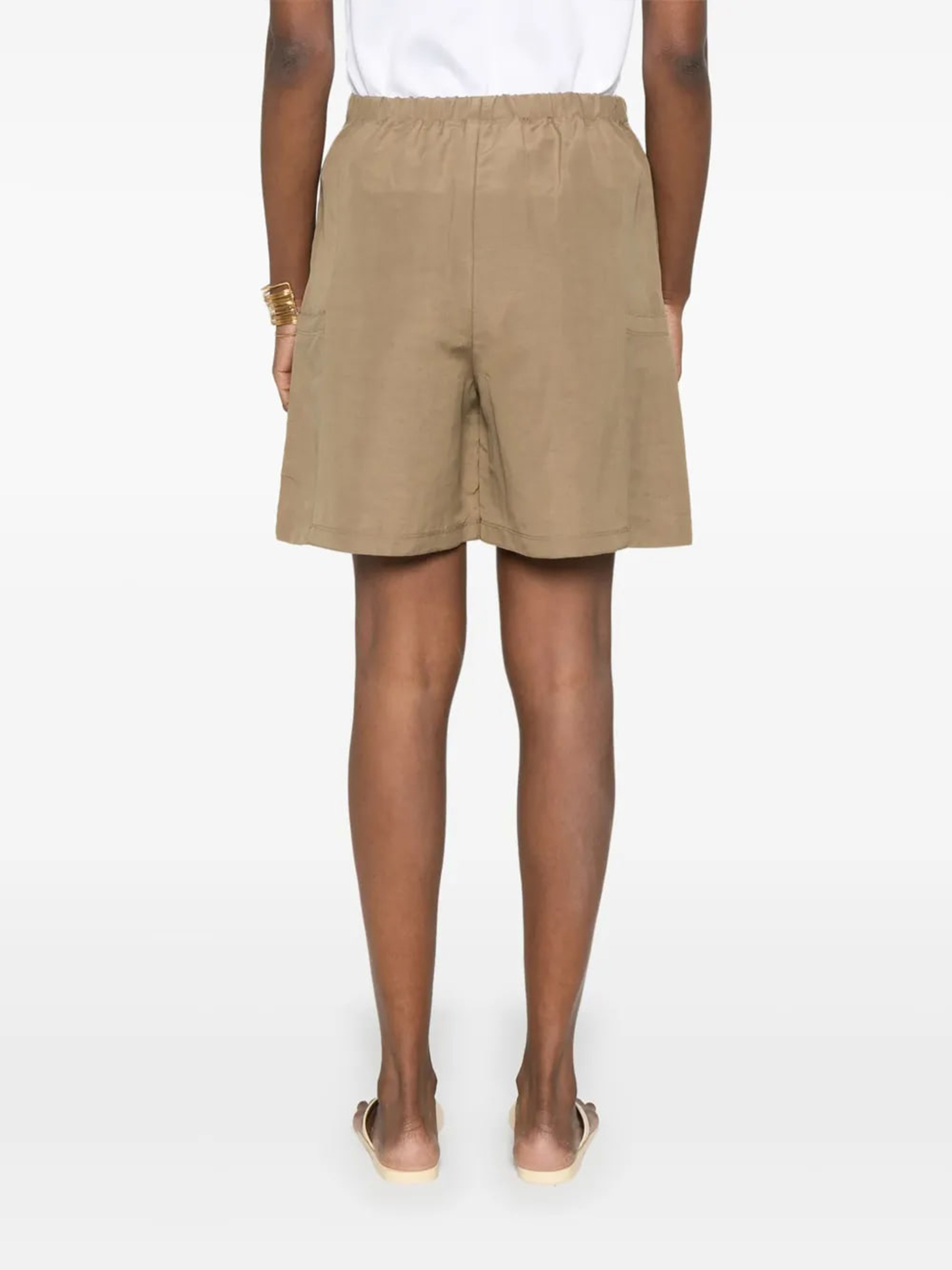 Max Mara Elastic Waist Shorts In Nude