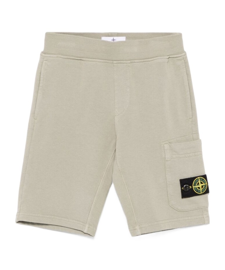 Stone Island Elastic Waist Shorts In Brown