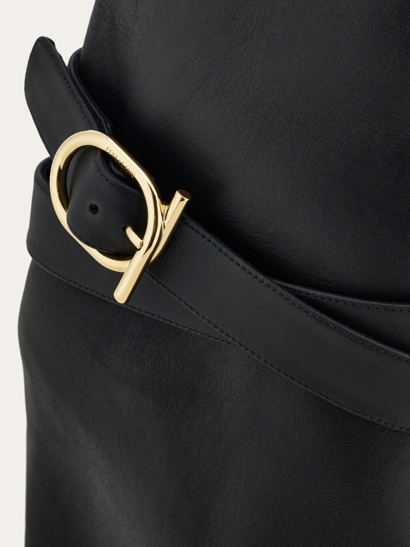 Ferragamo Knee High Boot With Wedge Heel In Multi