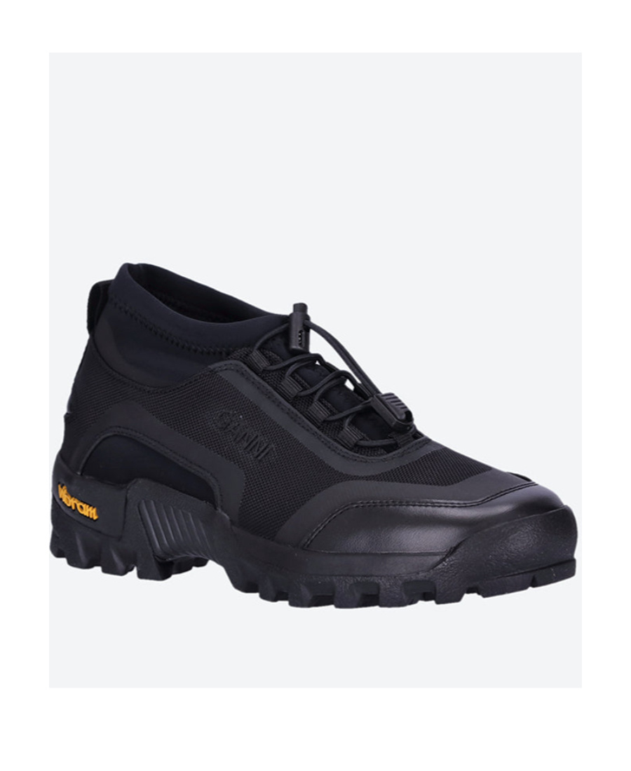 Ganni Low-top Drawstring Sneakers In Black