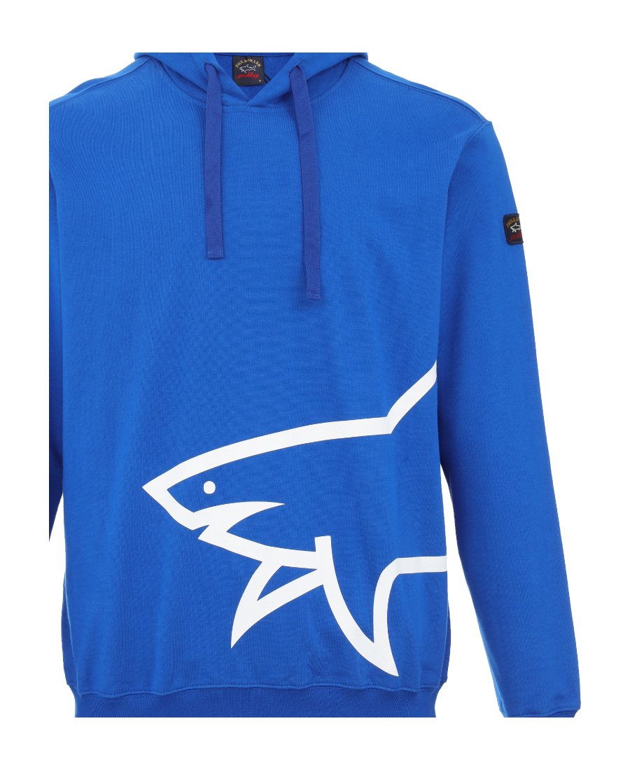 Paul & Shark Logo Details Hooded Hoodie In Blue