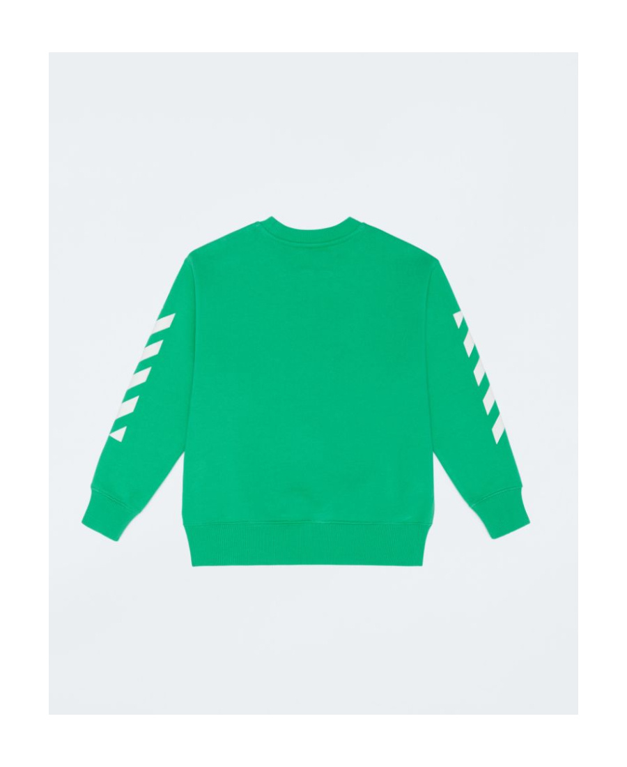 Off-white Green Sweatshirt With White Print In Green