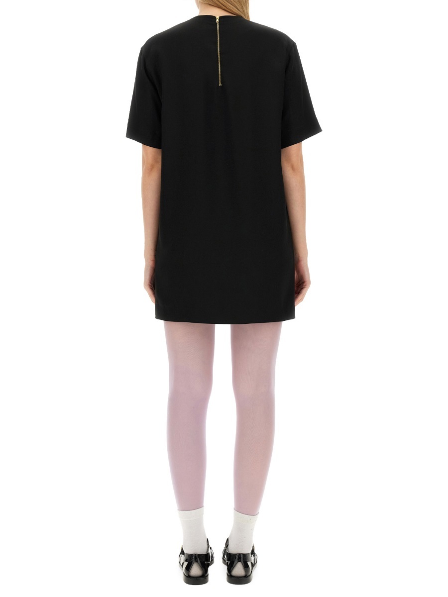 Moschino T-shirt Dress With Round Neck In Black