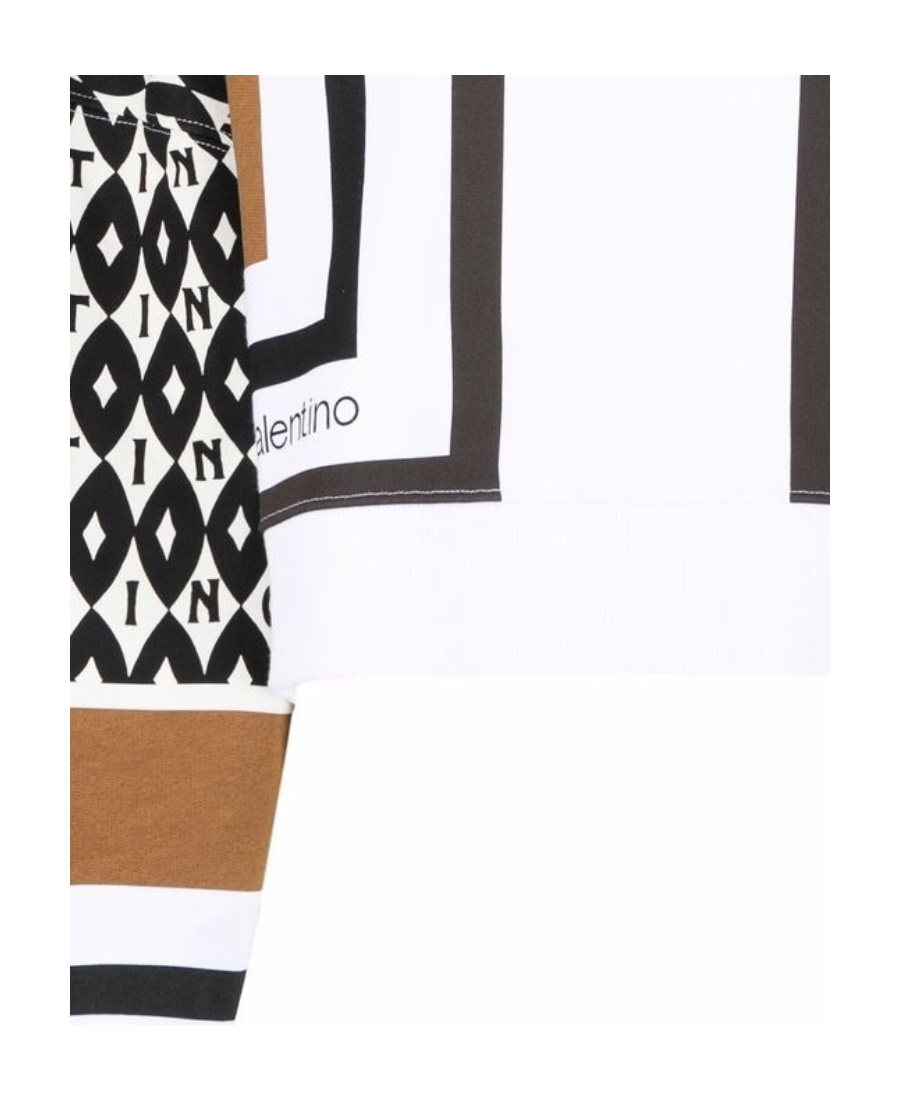 Shop Valentino Printed Cropped Sweatshirt In White