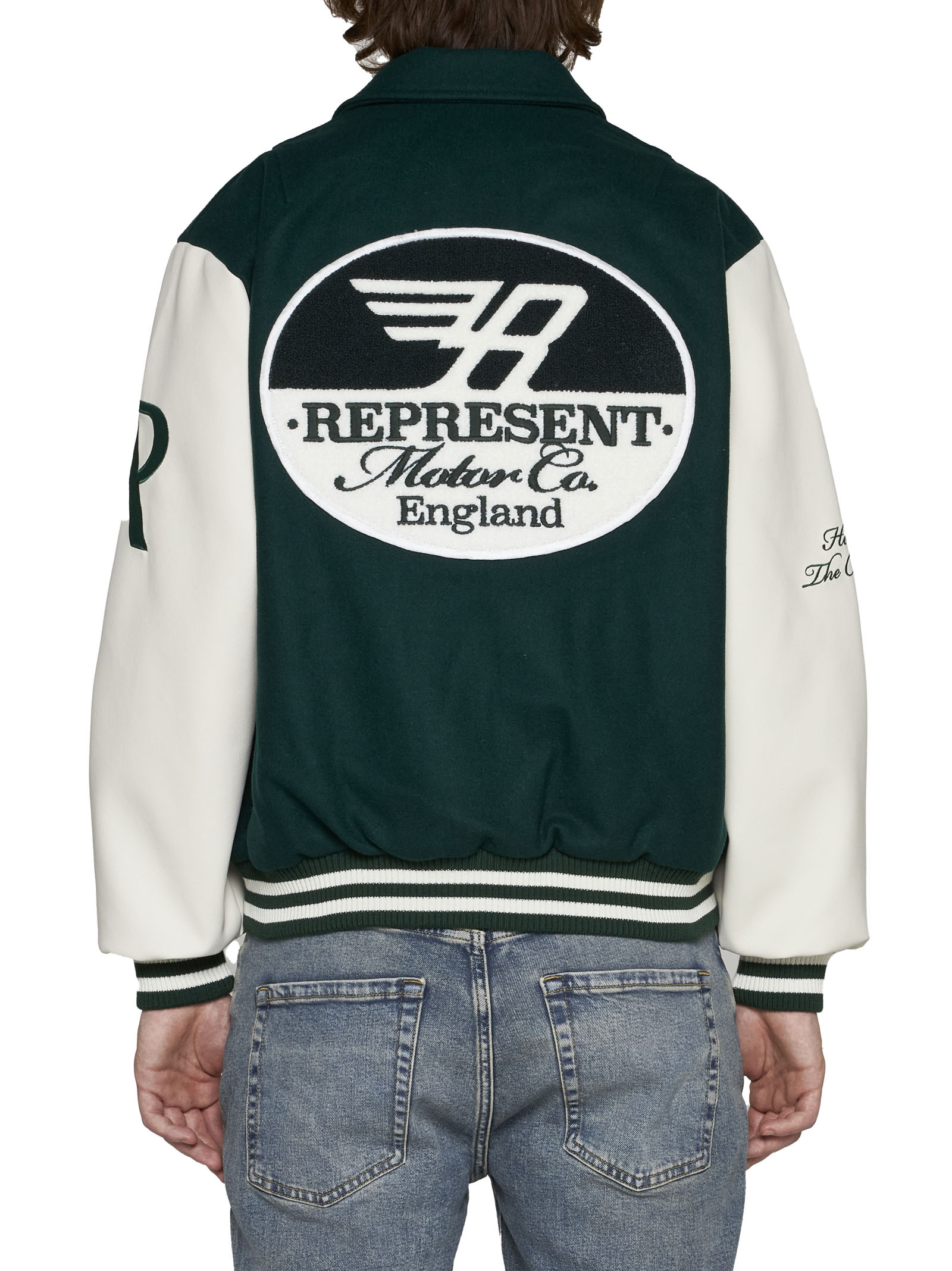 Represent Panelled Bomber Jacket In Green