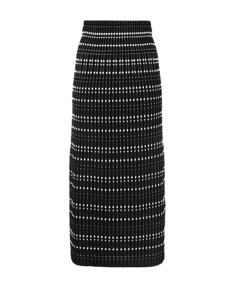 Alexander Mcqueen Fitted Midi Skirt In Black